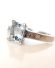 Hochwertiger vintage Ring 375 Weissgold + Platin Aquamarin + Diamanten B4020