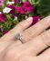 Hochwertiger vintage Ring 375 Weissgold + Platin Aquamarin + Diamanten B4020