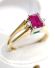 Wechsel /Verwandlungs Ring mit Smaragd + Rubin Brillanten 750/000 Gelbgold B4029