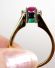Wechsel /Verwandlungs Ring mit Smaragd + Rubin Brillanten 750/000 Gelbgold B4029