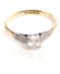 Antiker schner britischer Ring 0,18ct Diamanten 750/000 Gelbgold + Platin B4061