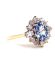 Edler englischer vintage Ring mit Saphir und Brillanten 750/000 Gelbgold B4124