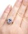 Edler englischer vintage Ring mit Saphir und Brillanten 750/000 Gelbgold B4124