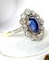Antiker Ring der Belle Epoque mit Saphir + Diamanten in 750 Gelbgold + Platin B3012