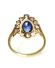 Antiker Ring der Belle Epoque mit Saphir + Diamanten in 750 Gelbgold + Platin B3012