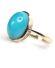 Antiker britischer Art Deco Ring aus 9ct Gelbgold mit Edel Trkis B4134