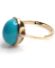 Antiker britischer Art Deco Ring aus 9ct Gelbgold mit Edel Trkis B4134