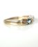 Schner englischer vintage Ring mit Blautopas und Diamanten 375 Gelbgold B4143
