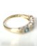 Schner englischer vintage Ring mit Blautopas und Diamanten 375 Gelbgold B4143