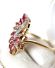 Schner englischer vintage Ring mit Rubinen und Diamanten 375 Gelbgold B4145