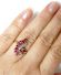 Schner englischer vintage Ring mit Rubinen und Diamanten 375 Gelbgold B4145