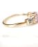 Schner englischer vintage Ring mit rosa Topas und Diamanten 375 Gelbgold B4141