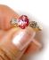 Schner englischer vintage Ring mit rosa Topas und Diamanten 375 Gelbgold B4141