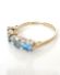 Edler englischer vintage Ring mit Blautopas und Diamanten 375 Gelbgold B4144
