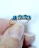Edler englischer vintage Ring mit Blautopas und Diamanten 375 Gelbgold B4144