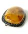 Antike grosse Butterscotch Bernstein Brosche mit 800 Silber Fassung B4163
