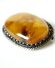 Antike grosse Butterscotch Bernstein Brosche mit 800 Silber Fassung B4163