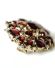 Antike schne grosse Brosche 8ct Gelbgold mit Granaten + Perlen um 1900 B4168