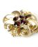 Antike schne grosse Biedermeier Brosche aus 14ct Gelbgold mit Granaten B4167
