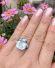 Edler antiker Art Deco Ring aus 585/000 Weissgold mit 9.50ct Aquamarin B4176