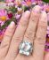 Edler antiker Art Deco Ring aus 585/000 Weissgold mit 14.60ct Aquamarin B4179