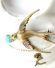 Antike victorianische Brosche 750 Gelbgold als Schwalbe um 1900 B4190