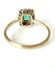 Antiker britischer Art Deco Ring 750/000 Gelbgold mit Smaragd + Diamanten B4201