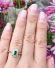Antiker britischer Art Deco Ring 750/000 Gelbgold mit Smaragd + Diamanten B4201