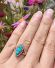 Antiker Art Deco Ring aus 585/000 Rotgold mit Trkisen und Diamanten B4207