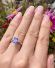 Schlichter vintage Ring aus 950/000 Platin mit 1ct AAA Tansanit B4193