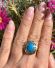 Wunderschner vintage Ring mit grossem Trkis aus 585/000 Gelbgold B4208