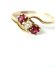 Antiker englischer Ring mit Diamant und Rubinen aus 750 Gelbgold um 1900 B4198
