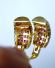 Herrliche Luxus Ohrringe aus 750/000 Gelbgold Rubine und Brillanten B4230