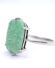 Antiker englischer Art Deco Ring aus 9ct Weissgold mit grner Jade B4248
