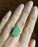 Antiker englischer Art Deco Ring aus 9ct Weissgold mit grner Jade B4248