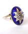 Antiker Ring aus 585 Gelbgold mit Diamanten und blauem Emaille um 1900 B4268