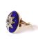 Antiker Ring aus 585 Gelbgold mit Diamanten und blauem Emaille um 1900 B4268