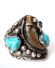 Indianer Navajo Ring aus 925 Sterling Silber mit T�rkis und Kralle B4288