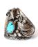 Indianer Navajo Ring aus 925 Sterling Silber mit T�rkis und Kralle B4288