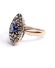 Antiker Ring um 1900 aus 585/000 Gelbgold mit Saphir und Diamanten B4272