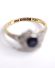 Wundersch�ner antiker Ring mit Saphir + Diamanten 750 Gelbgold + Platin B4315
