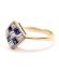 Antiker Art Deco Ring mit Brillanten + Saphiren in 750 Gelbgold + Platin B4320