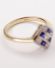 Antiker Art Deco Ring mit Brillanten + Saphiren in 750 Gelbgold + Platin B4320