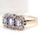 Sch�ner englischer Ring mit Tansanit und Diamanten in 375/000 Gelbgold B4335