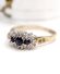 Sch�ner englischer vintage Ring mit Saphiren + Diamanten 375/000 Gelbgold B4330