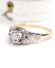 Antiker britischer Art Deco Ring 0.17ct Brillanten 750 Gelbgold + Platin B4347