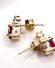 Hochwertige Ohrstecker aus 585/000 Gelbgold Rubine und Brillanten B4356