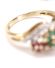 H�bscher englischer Ring mit Smaragd Rubin Saphir Bl�ten 375/000 Gelbgold B4375