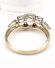 Sch�ner englischer Ring mit Aquamarin und Diamanten in 375/000 Gelbgold B4378