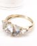 Sch�ner englischer Ring mit Aquamarin und Diamanten in 375/000 Gelbgold B4378
